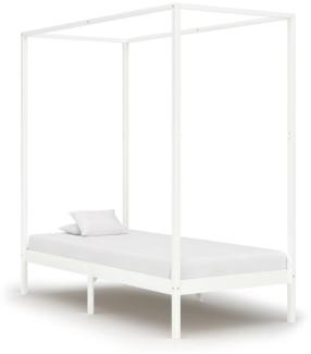 vidaXL Himmelbett-Gestell Weiß Massivholz Kiefer 100 x 200 cm 283263