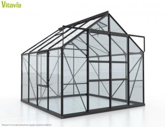 Vitavia Gewächshaus Meridian 2 6700 BxTxH 257x258x232cm ESG Glas Alu schwarz