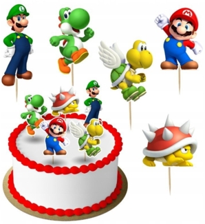 Festivalartikel Tortenstecker Mario Topper Set 6 Stk Geburstag Torten Deko Kuchen Junge