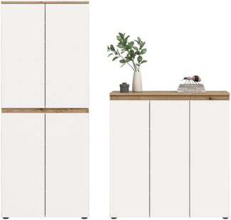 xonox. home Mehrzweckschrank (2-tlg) in weiß/Evoke Oak Nachbildung B/H/T ca.: 140 x 175 x 37 cm