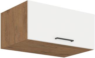 Vigo Aufsatzschrank Hochschrank 80 cm Eiche Lancelot Weiß Hochglanz Küchenzeile