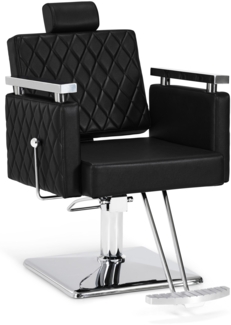 BarberPub Friseurstuhl mit Kopfstütze Kippbar, Friseurstühle mit Hydraulikpumpe 360° Drehbar, Friseureinrichtung Barber Stuhl Höhenverstellbar, 2073 (Schwarz)