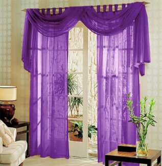 Gardinenbox Gardine, Schlaufen (3 St), transparent, Voile, Voile komplett Gardinen Set 3 teilig
