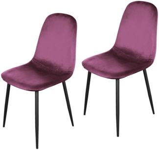 HTI-Living Savannah Pink Esszimmerstuhl Samt 2er Set