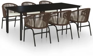 vidaXL 7-tlg. Garten-Essgruppe Braun 3099231