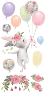 Wallarena Wandtattoo Kinderzimmer Mädchen Kinder Hasen Wandsticker Wandaufkleber (Set, 1 St, Großes Blatt 160x90 cm), Wandsticker Kinderzimmer Mädchen Wandaufkleber Wandtattoo