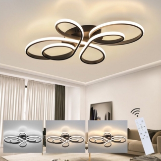 ZMH LED Deckenleuchte Wohnzimmerlampe Dimmbar Groß 100cm Wohnzimmer 90W Modern, LED fest integriert, 3000-6000k, mit Fernbedienung Design für Esszimmer Büro