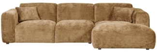 Chaiselongue Cloud aus Chenille-Stoff Rechts, Honiggelb