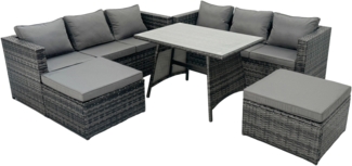 Fimous 8 Sitzer Lounge Rattan Sofa Esstisch Gartengartenmöbel Set