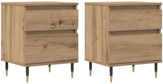 2er-Set Nachttische, Nachtschränke Artisan-Eiche 40x35x50 cm Holzwerkstoff