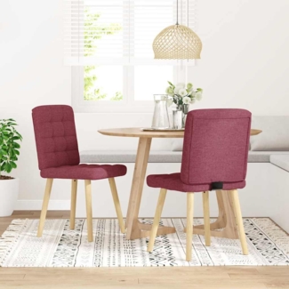 vidaXL Esszimmerstühle 2 Stk. Weinrot Stoff 4101094