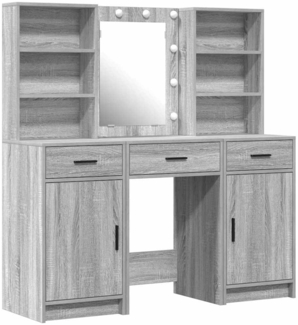 vidaXL Schminktischset mit LED 3 pcs Graues Sonoma Holzwerkstoff 3334295