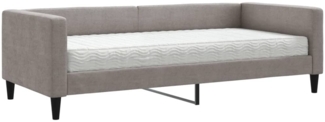 vidaXL Tagesbett mit Matratze Taupe 90x200 cm Stoff 3196563