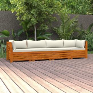 vidaXL 4-Sitzer-Gartensofa mit Kissen Massivholz Akazie 3087289