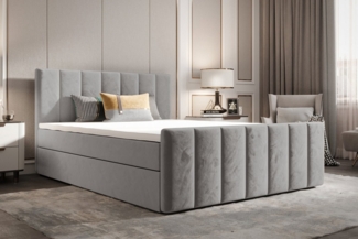 B&B Home Boxspringbett Boxbett Adelle (H3 Matratze Bonellfederung, Kopfteil, Bettkasten und Topper)