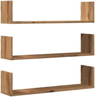 vidaXL Wandregale 3 Stk. Artisan-Eiche 80x18x18 cm Holzwerkstoff 853298