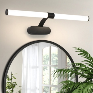 Nettlife LED Spiegelleuchte LED Spiegelleuchte Zimmer 4000K Spiegellampe Schwarz/Weiß, LED fest integriert, Neutralweiß, Geeignet für