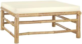 vidaXL 6-tlg. Garten-Lounge-Set mit Cremeweißen Kissen Bambus 3058197