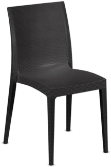 Dmora Set mit 4 Gartenstühle Ormea, Platzsparende Outdoor-Stühle, Stapelbar, Ideal für Garten und Terrasse, Made in Italy, 42x48 h81 cm, Anthrazit