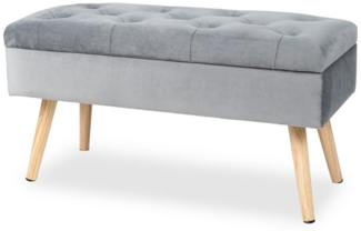 HawthyHome Polsterbank aus Samt mit Stauraum Sitzbank mit Holzbeinen