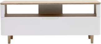 TV-Board >AMALFI< (B/H/T: 120x49x40 cm) Eiche teilmassiv gerundet