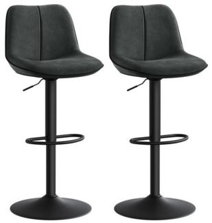 VASAGLE Barhocker 2er Set, Barstühle höhenverstellbar, drehbare Küchenhocker, mit ergonomischer Rückenlehne, Samt, für Kücheninsel, Hausbar, modern