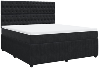 vidaXL Boxspringbett mit Matratze Schwarz 180x200 cm Samt 3292414