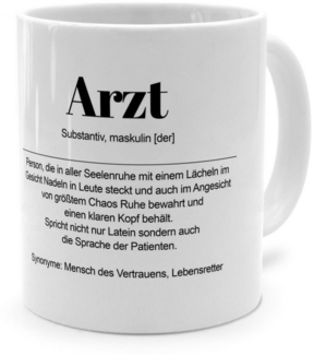 PhotoFancy Tasse mit Definition 'Arzt' - Tasse mit Spruch, Tasse Standard - Weiß