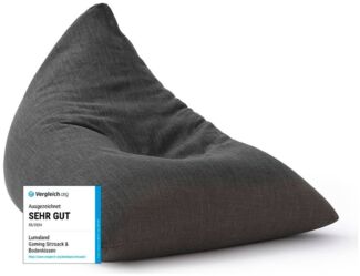 Lumaland 'Interior Line' Sitzsack, Dreieckig, Dunkelgrau, 150 x 100 x 100 cm, 370 l