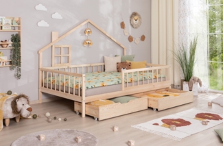 Hausbett Bodenbettt "Loki" 120x200 Kiefer Massiv