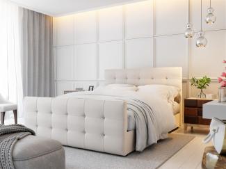 Boxspringbett MAURO 200x200 cm Kunstleder Weiss inkl. Bettkasten