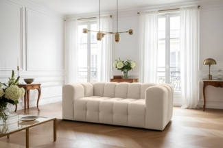 Sofa Designersofa SOLVIE 2-Sitzer in Stoff Tiffani Beige