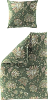 Bierbaum Biber Bettwäsche 135x200 Ornamente Paisley grün gelb 4144-30