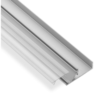 SO-TECH® LED-Stripe-Profil LED-Aluprofil-45A 2 m für 16 mm Plattenstärke m. klarer Abd, für LED Streifen bis 12 mm Breite Aluminium Profilleiste