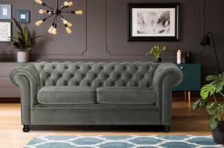 Home affaire Chesterfield-Sofa Chesterfield Home 3-Sitzer B/T/H: 192/87/75 cn, mit edler Knopfheftung und typischen Armlehnen