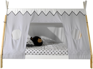 Zeltbett Karyn 4 206x98x158 Kinderbett Massivholz Weiß/natur