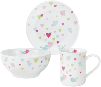 PURESIGNS Kindergeschirr-Set CORA (3-tlg), 1 Personen, Porzellan, Plastikfreier Essgenuss für die Kleinen