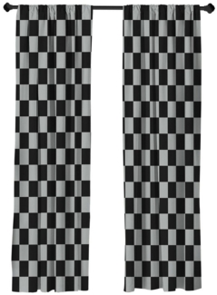 Abakuhaus Gardine Vorhang für Wohnzimmer Schlafzimmer Dekor, Microfaser, Checkers Spiel Rautenmuster im Monochromen Stil