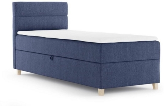 Beautysofa Boxspringbett Velour Bett DONNA MINI mit Matratze, Topper Polsterbett Schlafzimmer