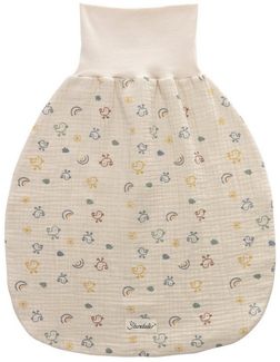 Strampelnest Ente Edda Lou aus Musselin mit Jerseyfutter und dehnbarem Bund,