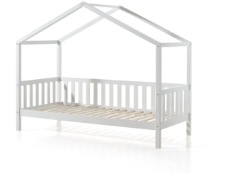 Hausbett Kapua 210x97x170 Kinderbett Massivholz Weiß