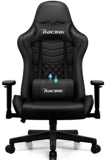 Homimaster Gaming-Stuhl Gaming Stuhl, Ergonomischer Bürostuhl,Gaming Chair mit Wippfunktion (Mit verstellbarem Lendenkissen, Kopfstütze und Armlehnen, gepolsterter Gamer Stuhl), Gaming Stuhl Wippfunktion bis zu 165°, Bürostuhl 150 kg Belastbarkeit