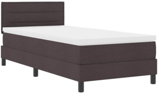 vidaXL Boxspringbett mit Matratze Dunkelbraun 90x200 cm Stoff 3338583