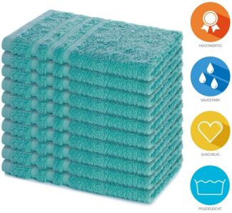 Lavea Gästehandtücher 30x50 cm, 10er Set Gästehandtuch, Elena-Frottee Handtuch, Gästetuch, (Set, 10-St), 500 g/m² Frottier, weich & saugstark, pflegeleicht