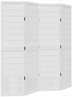 vidaXL 4-tlg. Raumteiler Weiß Massivholz Paulownia 358785