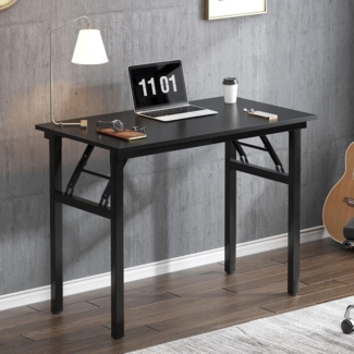 Klapptisch Computertisch 80 x 40 x 75 cm Schwarz Büro Schreibtisch Esstisch