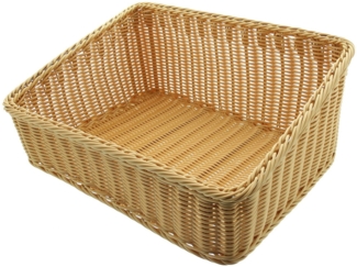 Dekoleidenschaft Regalkorb Auslagekorb aus Polyrattan, Schrankkorb, Aufbewahrungskorb, Brotkorb, Flechtkorb, Buffetkorb abwaschbar, Obstkorb, Servierkorb, Verkaufskorb