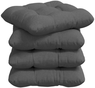 vidaXL Sitzkissen 4 pcs Dunkelgrau 40 x 40 x 12 cm Stoff 42015061