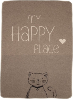 DAVID FUSSENEGGER Tierdecke Haustierdecke Decke Katze Happy Place 70x90 cm
