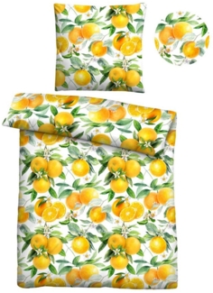 Traumhaft schlafen - Castell - Markenbettwäsche Baumwoll Seersucker Bettwäsche 0020367 ORANGE, honig, 1x 135x200 cm + 1x 80x80 cm